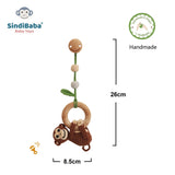 Gehäkelter Spielbogen-Anhänger Affe CHARLIE aus Bio-Baumwolle von SindiBaba_Fair-Trade und in Handarbeit hergstellt_Größentabelle
