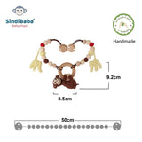 Gehäkelte Kinderwagen-Kette Affe Charlie 4in1 von SindiBaba_Maße