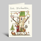 Klappkarte zu Weihnachten Frohe Weihnachten_Baumhaus-Schlitten von Annelis Art_01