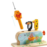 Affe springt aus Multi Pop Spiel von Djeco aus Holz