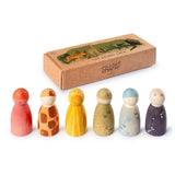 The Animal Crew Holzfiguren von Grapat mit dekorativer Papp-Box