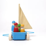 Großer Strandsegler von Grimm's mit 4 Regenbogenfreunden in Rückansicht