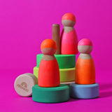 Neonfreunde Pink von Grimms mit Scheibenturm Neongrün