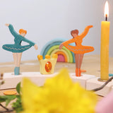 Grimm's Steckfigur Ballerina Meeresbrise auf Geburtstagsring mit Kerze