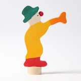 Steckfigur Clown mit Trompete von Grimm's in Seitenansicht