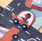 Detailansicht rotes Auto von Puzzle Beep Beep! von Londji