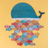 Londji Legespiel "The whale & the fish" mit Wal und Fischen