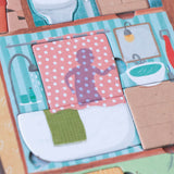 Badezimmer mit Duschvorhang als Versteck beim Londji Versteckspiel