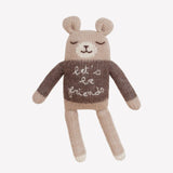 Teddy aus Alpakawolle von Main Sauvage und Organic Zoo mit dem Spruch "Let's be friends"
