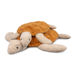 Großes und kleines Kuscheltier und Wärmekissen Schildkröte im Farbton Messing von Senger-Naturwelt