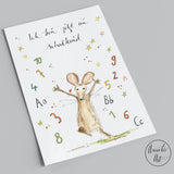 Postkarte zur Einschulung "Ich bin jetzt ein Schulkind" von Annelis Art