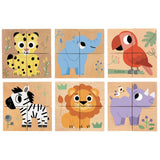 Holz-Würfelpuzzle Wild & Co von Djeco