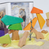 Elemente von Grimm's Bauspiel Regenbogenlöwe aus Massivholz