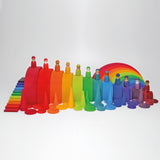 Regenbogenfreunde von Grimm's_12 Holzfiguren_mit weiteren Grimm's Produkten
