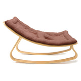 Seitenansicht von Babywippe LEVO von Charlie Crane mit Bezug in Bois de Rose