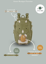 Little-Who-Rucksack-Dinosaurier-Oskar-Brustgurt-Vintage Orange