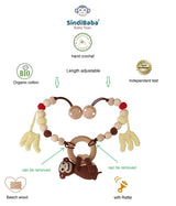 Gehäkelte Kinderwagen-Kette Affe Charlie 4in1 von SindiBaba_Erklärung01