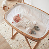 Babywiege KUMI inkl. Matratze | Schnüre in Braun