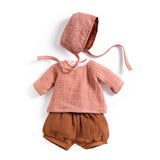 3-teilige Puppenkleidung "Peach" aus der POMEA-Kollektion von Djeco