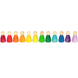Grapat Nins 12 Holz Spielfiguren in Regenbogenfarben