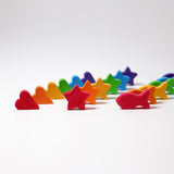18 Holz-Elemente von Sortierspiel Regenbogenschälchen von Grimm's