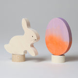 Steckfiguren Osterset Batik Orange von Grimms mit Hase und Osterei