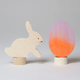 Steckfiguren Osterset Batik Orange von Grimms mit Hase und Osterei
