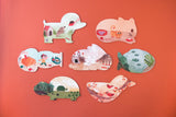 Rückseiten der 7 Puzzle von Puzzle "I love my pets" von Londji