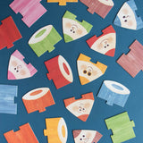 Londji Puzzle My Colours – einzelne Puzzleteile der sieben bunten Farbstifte