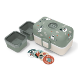 Lunchbox Bento-Box green Raccoon von monbento mit kleinen Boxen