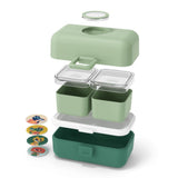 Einzelteile von Lunchbox Bento-Box von Monbento im Design Greenforest