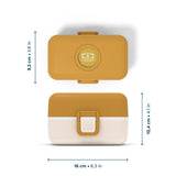 Monbento Lunchbox in Senfgelb mit Größenangaben
