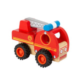 Feuerwehrfahrzeug aus FSC®-zertifiziertem Holz von small foot von der Seite
