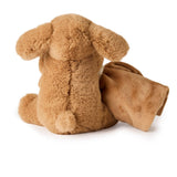 Brauner Hund mit Schnuffeltuch von Hermann Teddy_17 cm_04