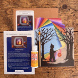 Toverlux DIY-Set St. Martin mit vorgestalteter Silhouette, Seidenpapier, Kleber und Pinsel
