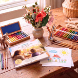Toverlux DIY Silhouetten-Papier mit Wasserfarben, Wachsmalstiften und Buntstiften