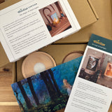 Toverlux Laterne mit Holzsockel, Deckel, Lampenschirm und Verpackung
