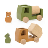Bauwagen-Set mit Tieren aus Holz von trixie